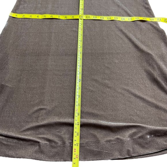 Laju Womens Dress Large L Brown Velvet Short Sleeves Knee Length - Picture 9 of 10